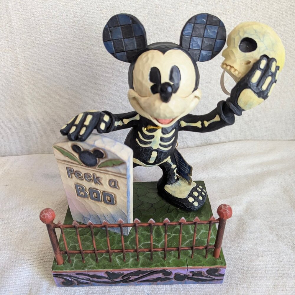 Disney Jim Shore Mickey Mouse Halloween Skeleton #4011043 PEEK-A-BOO Figurine